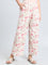 White Woven Viscose Printed Palazzo