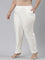 Women Solid Cream Comfort Fit Cotton Pants