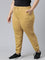 Women Solid Cotton Mustard Cuffed Joggers