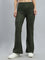 Dark Olive Suede Bell Bottom