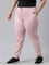 Women Solid Cotton Baby Pink Cuffed Joggers