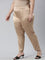 Women Solid Gold Mid Rise Shiny Pants