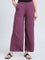 Purple Woven Viscose Printed Palazzo