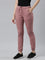 Women Solid Cotton Dusty Pink Cuffed Joggers