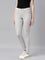 Women Off White Stripe Printed Jeggings