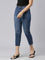 Women Solid Blue Mid Rise Cropped Jeans