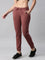 Women Solid Cotton Dark Rust Cuffed Joggers