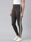 Women Grey Cotton Side Stripe Active Leggings