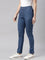 Women Solid Blue Denim Pencil Pants