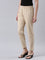 Women Solid Light Beige Cotton Pencil Pant