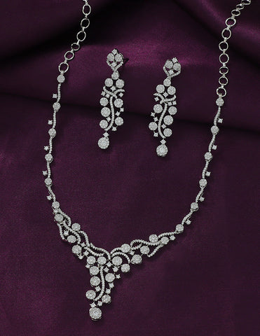 Designer Zirconia Crystal Elegance Necklace Set
