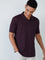 WES Casuals Plum Slim-Fit Polo T-Shirt