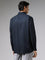 WES Formals Dobby Navy Blue Relaxed Fit Shirt