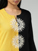 Utsa Black & Yellow Mandala Embroidered A-Line Kurta