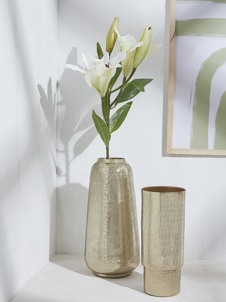 Westside Home Gold Metal Textured Floor Vase