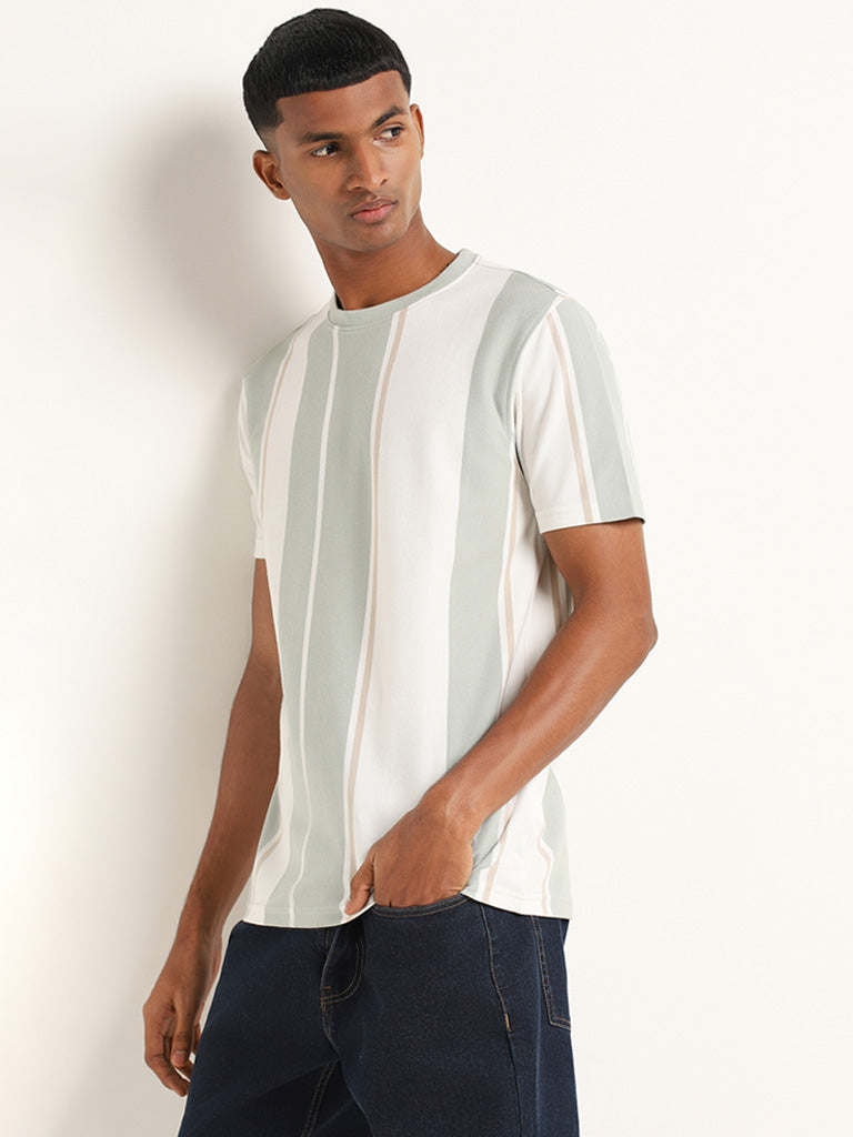 Nuon Sage Striped Slim Fit T-Shirt