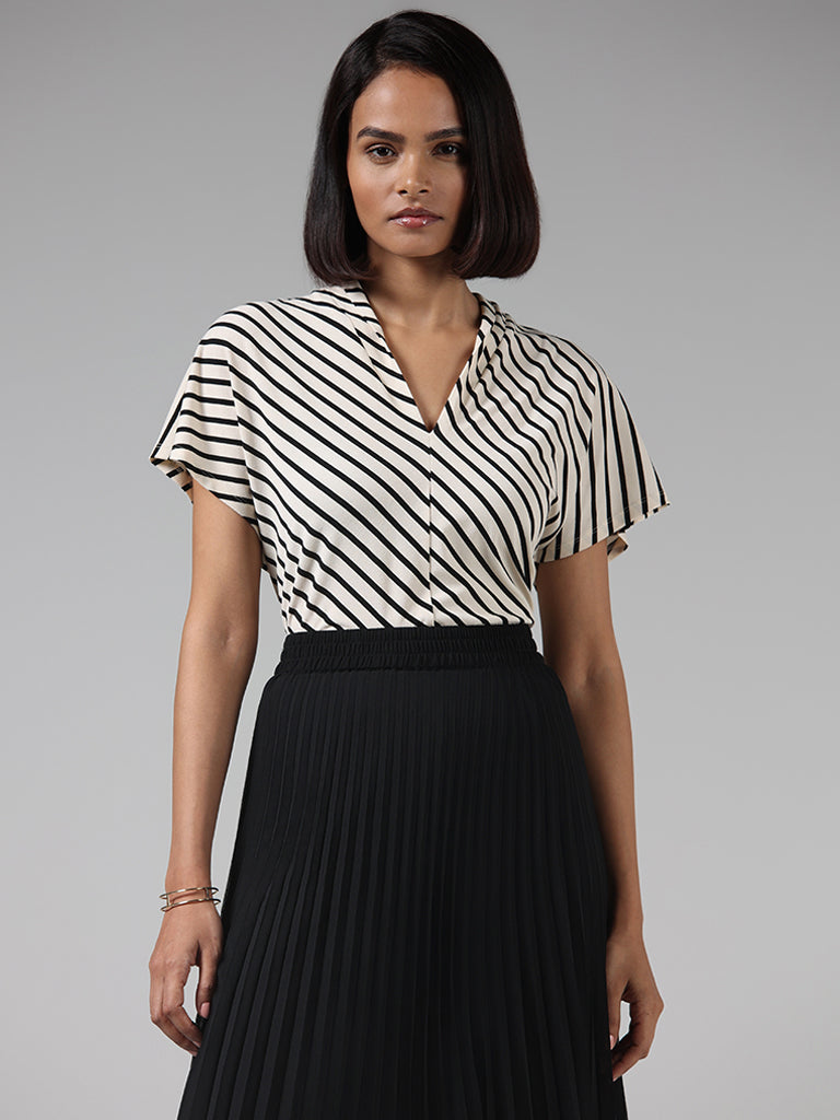 Wardrobe Ivory Striped Top