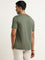 WES Casuals Green Solid Slim-Fit T-Shirt