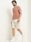 WES Casuals Light Pink Slim Fit T-Shirt