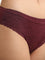 Wunderlove Burgundy Lace Invisible Hi-Leg Brief