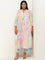 Diza Multicolour Marble Pattern Fit-and-Flare Kurta