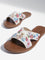 LUNA BLU Multicolour Floral Embroidered Raffia Slides