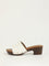 LUNA BLU White Block Heel Sandals