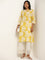 Utsa Yellow Floral Printed Cotton Kurta