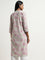 Utsa Mauve Floral Printed Straight Cotton Kurta