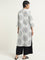 Utsa Ivory Mandala Inspired Straight Cotton Kurta