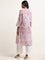 Utsa Lilac Straight-Fit Printed Kurta