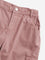 Y&F Kids Dusty Pink Cargo-Style Mid-Rise Cotton Joggers