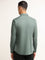 WES Formals Green Solid Ultra Slim Fit Shirt