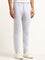 WES Formals Lilac Mid-Rise Slim-Tapered Trousers