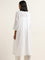 Utsa White Pintuck Detailed A-line Kurta