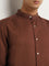 Ascot Brown Relaxed Fit Solid Cotton Shirt