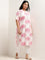 Diza Pink Botanical Printed Straight Cotton Kurta