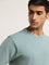 WES Casuals Light Teal Regular Fit T-Shirt