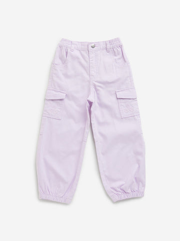 HOP Kids Lilac Cargo-Style Mid Rise Joggers