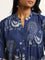 Utsa Blue Straight-Fit Printed Cotton Kurta