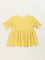 Utsa Kids Yellow Embroidered Cotton Blend Empire Dress (8 -14yrs)