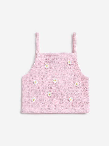 HOP Kids Pink Smocked Top