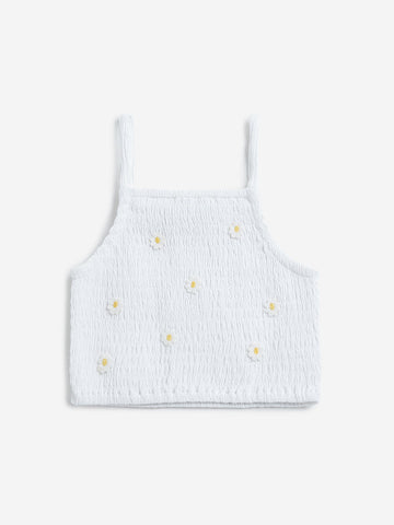 HOP Kids White Smocked Top