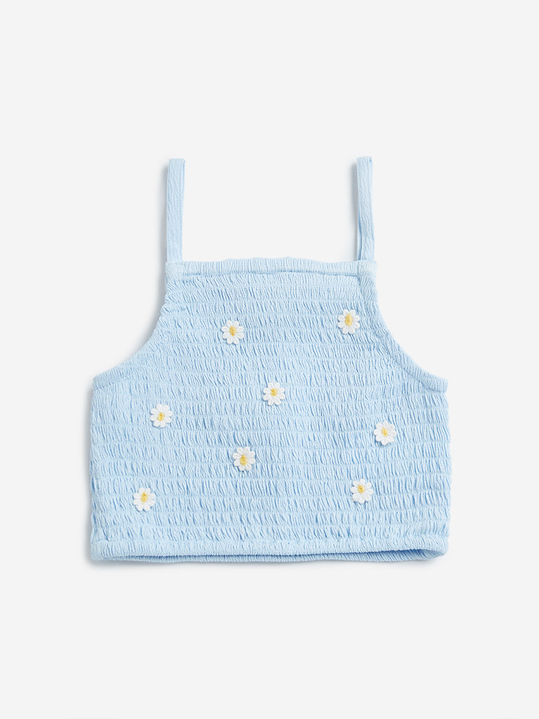 HOP Kids Blue Smocked Top