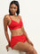 Superstar Red Padded Non-Wired Cotton Blend Bra