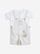 HOP Baby Beige Striped Dungaree with T-Shirt Set