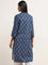 Utsa Indigo Butta Print Straight Cotton Kurta