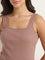 Wunderlove Taupe Cotton Blend Ribbed Camisole