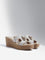 LUNA BLU Ivory Cut-Out Detailed Wedge Heel Sandals