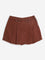 Y&F Kids Brown Pleated High Rise Skirt